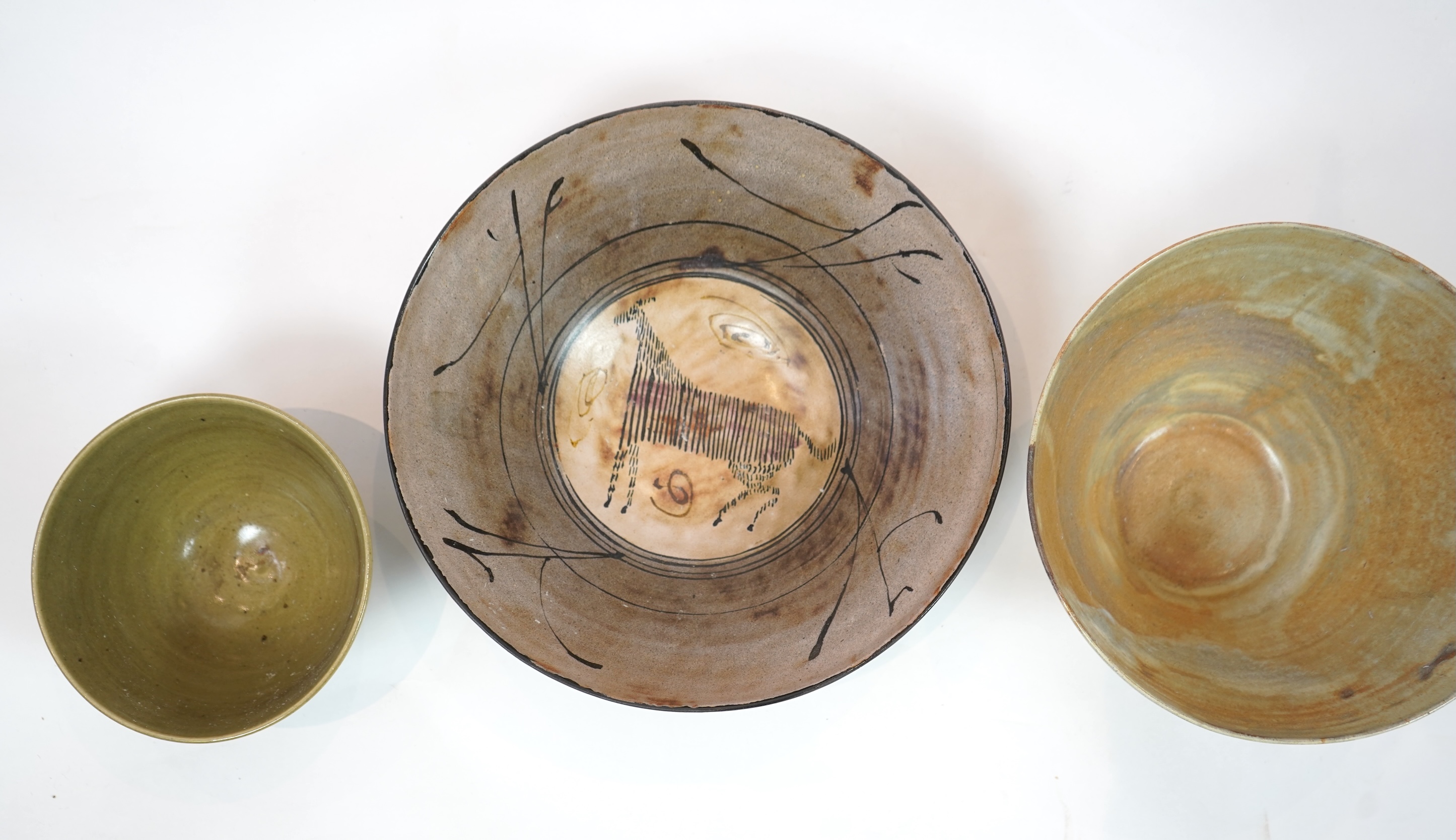 Gilbert Portanier (French, 1926-2023): Two large studio pottery bowls